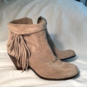 Sam Edelman Grey Fringe Bootie